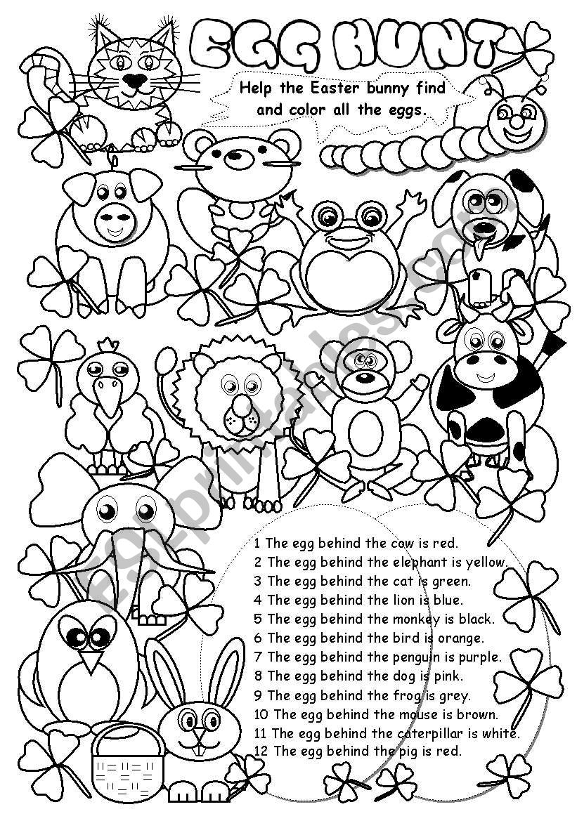 Easter Egg Hunt Printable Worksheets