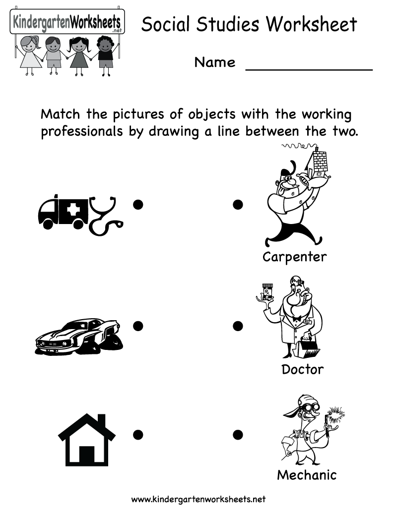 Kindergarten Social Studies Worksheets Printable