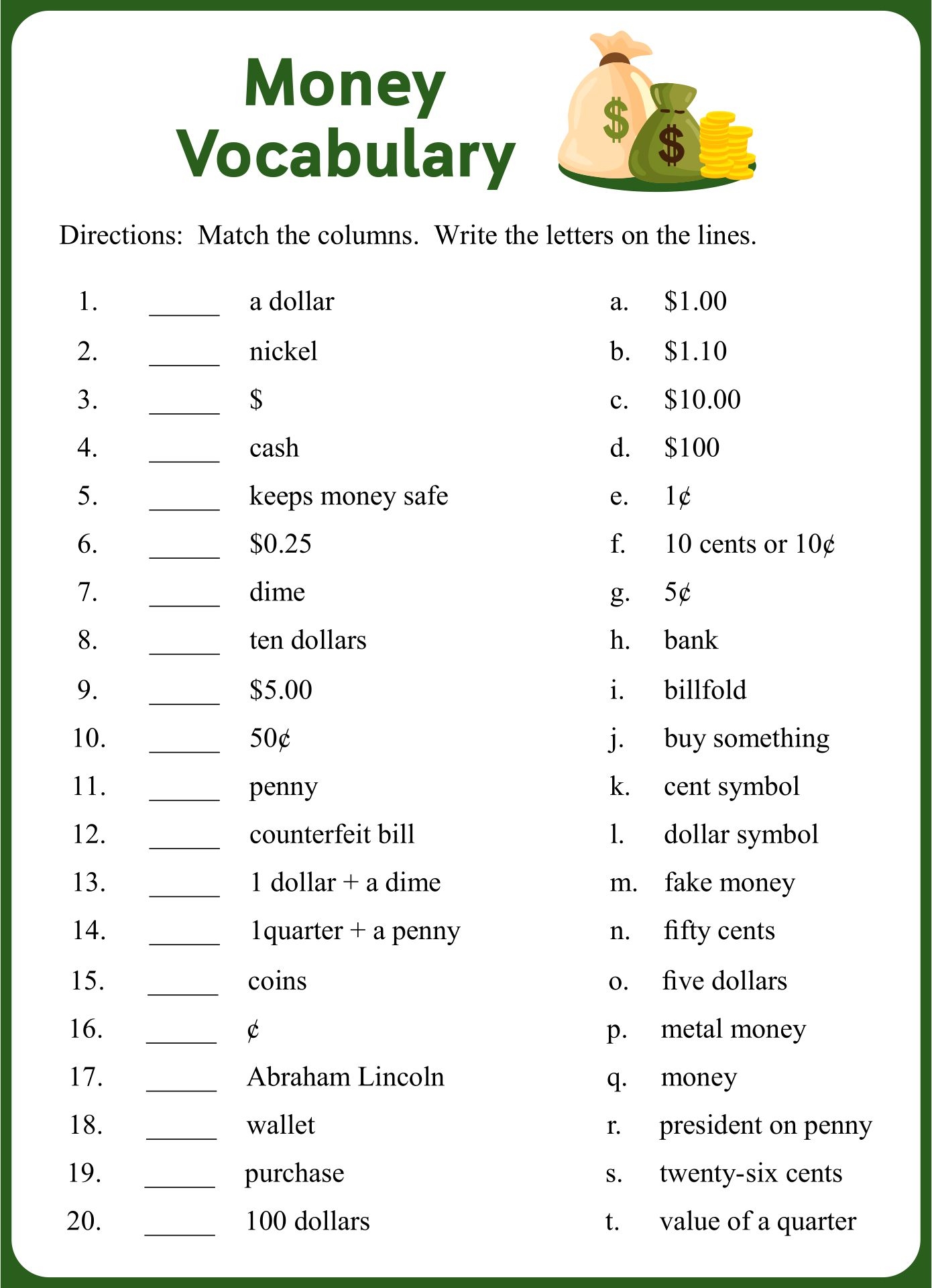 Esl Printable Worksheets For Adults