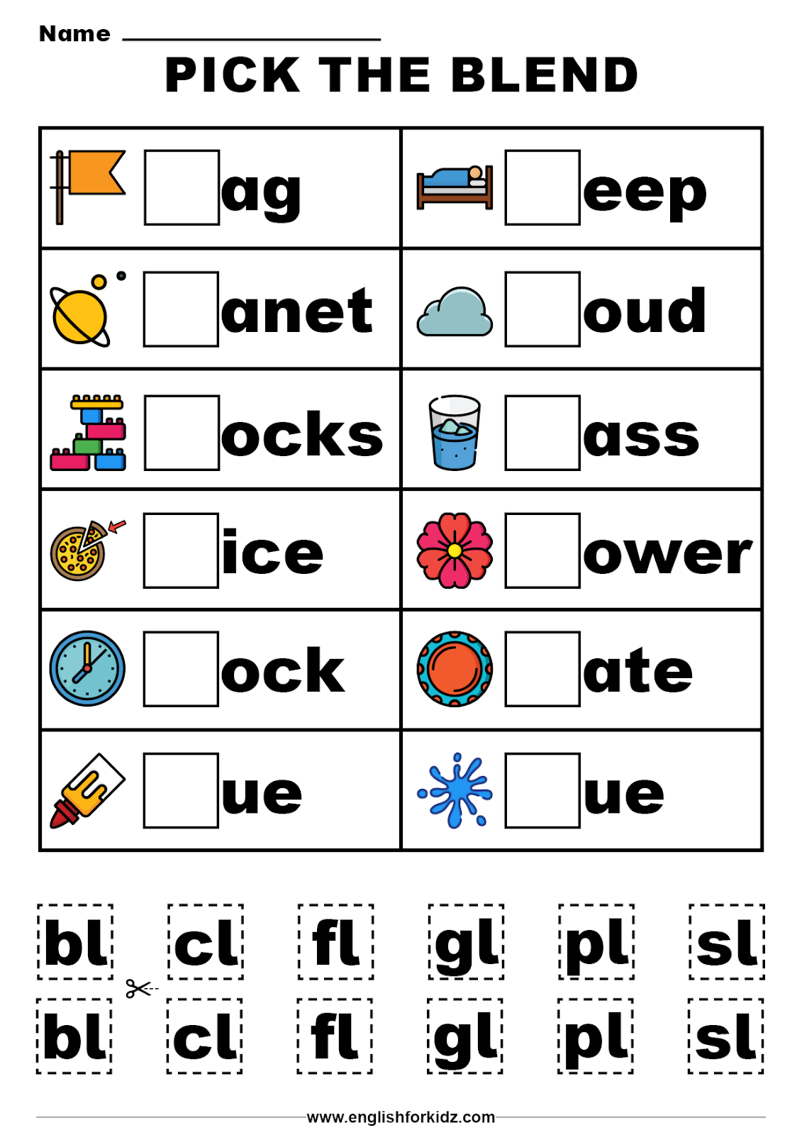 English For Kids Step By Step Beginning Consonant Blends And Worksheets Library