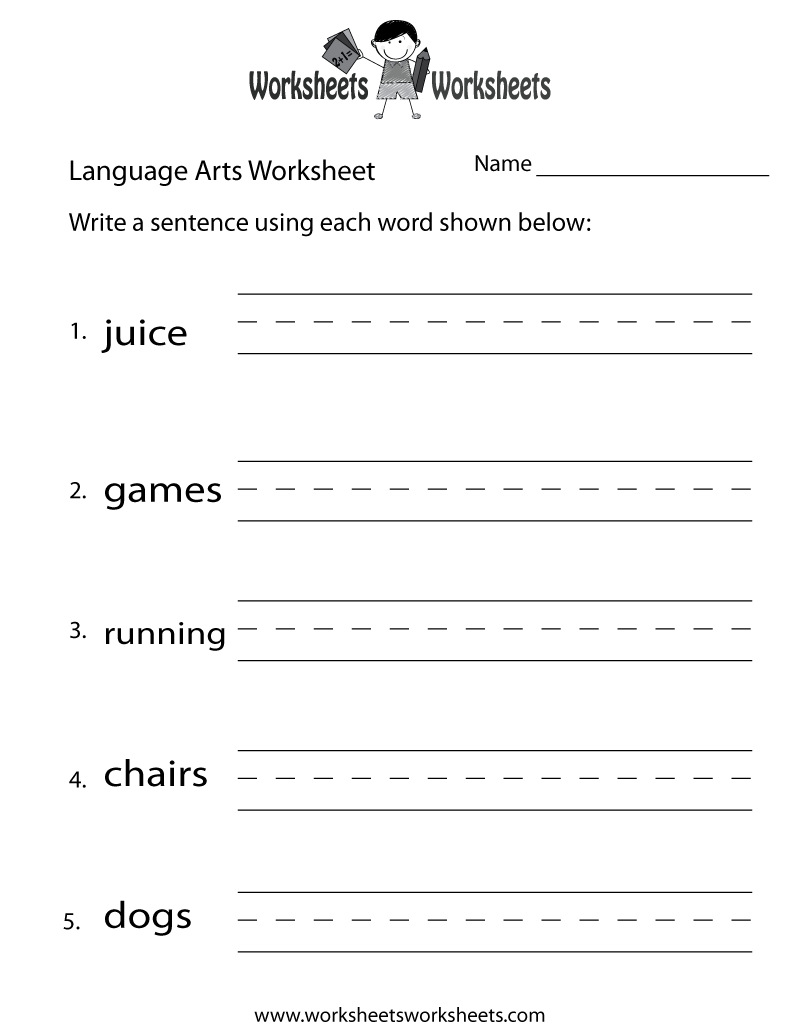 5Th Grade Language Arts Printable Worksheets