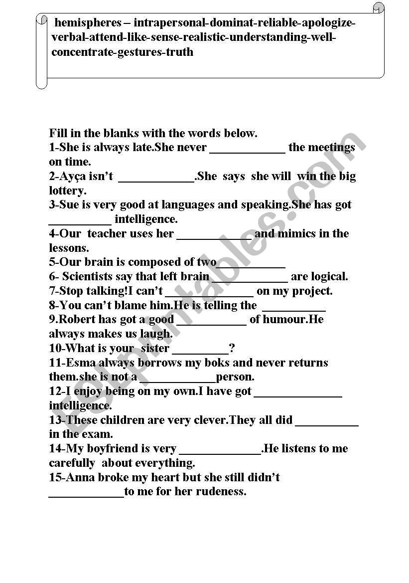 English Worksheets Vocabulary For 8th Graders