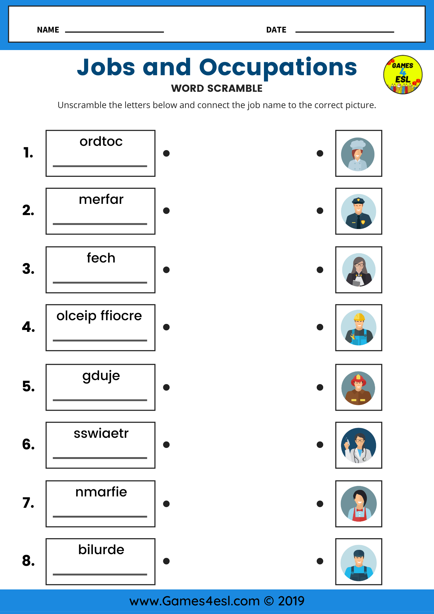 Esl Printable Worksheets For Beginners