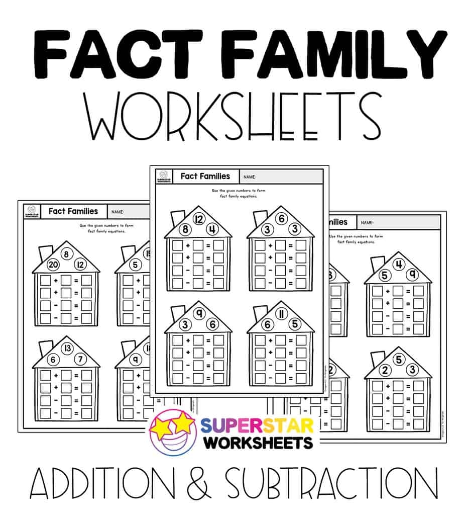 Blank Fact Family Worksheets, Free Printable