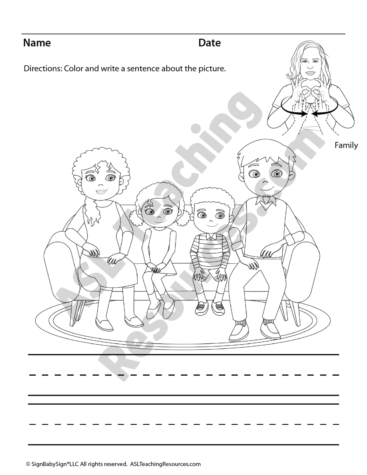 Asl Printable Dictionary Asl Printable Coloring Worksheets