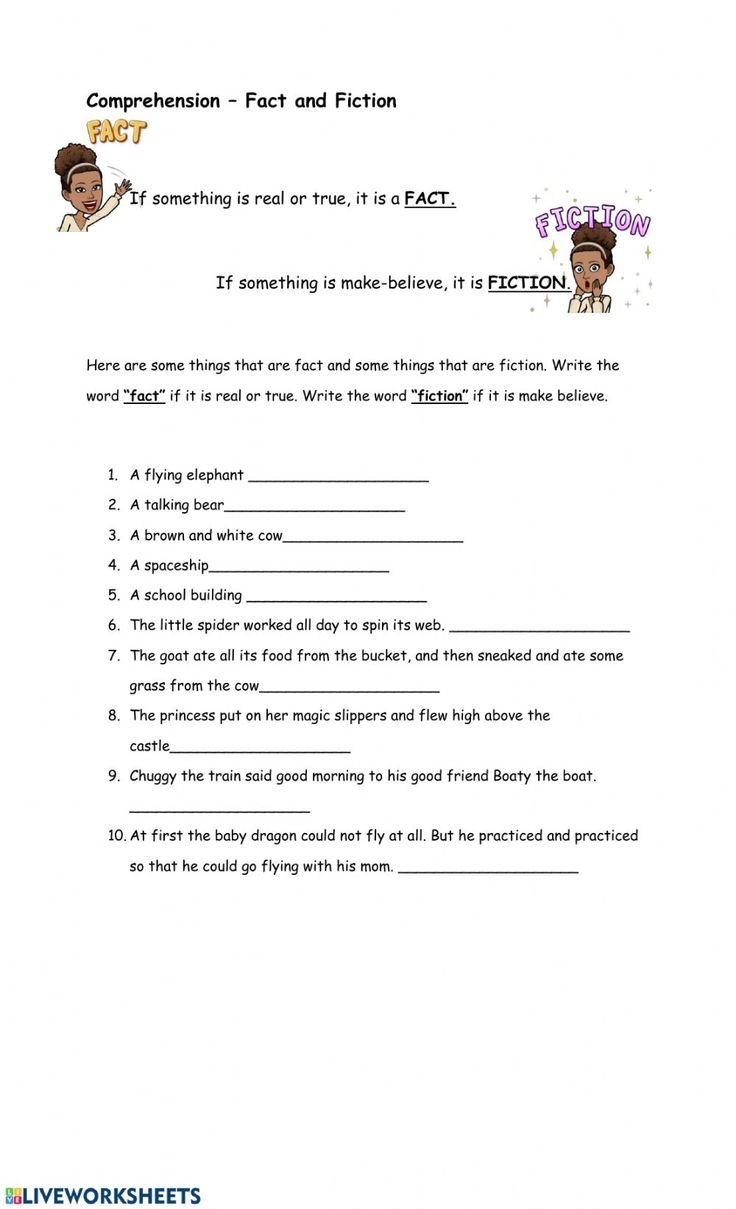 Fiction Or Fact Worksheet