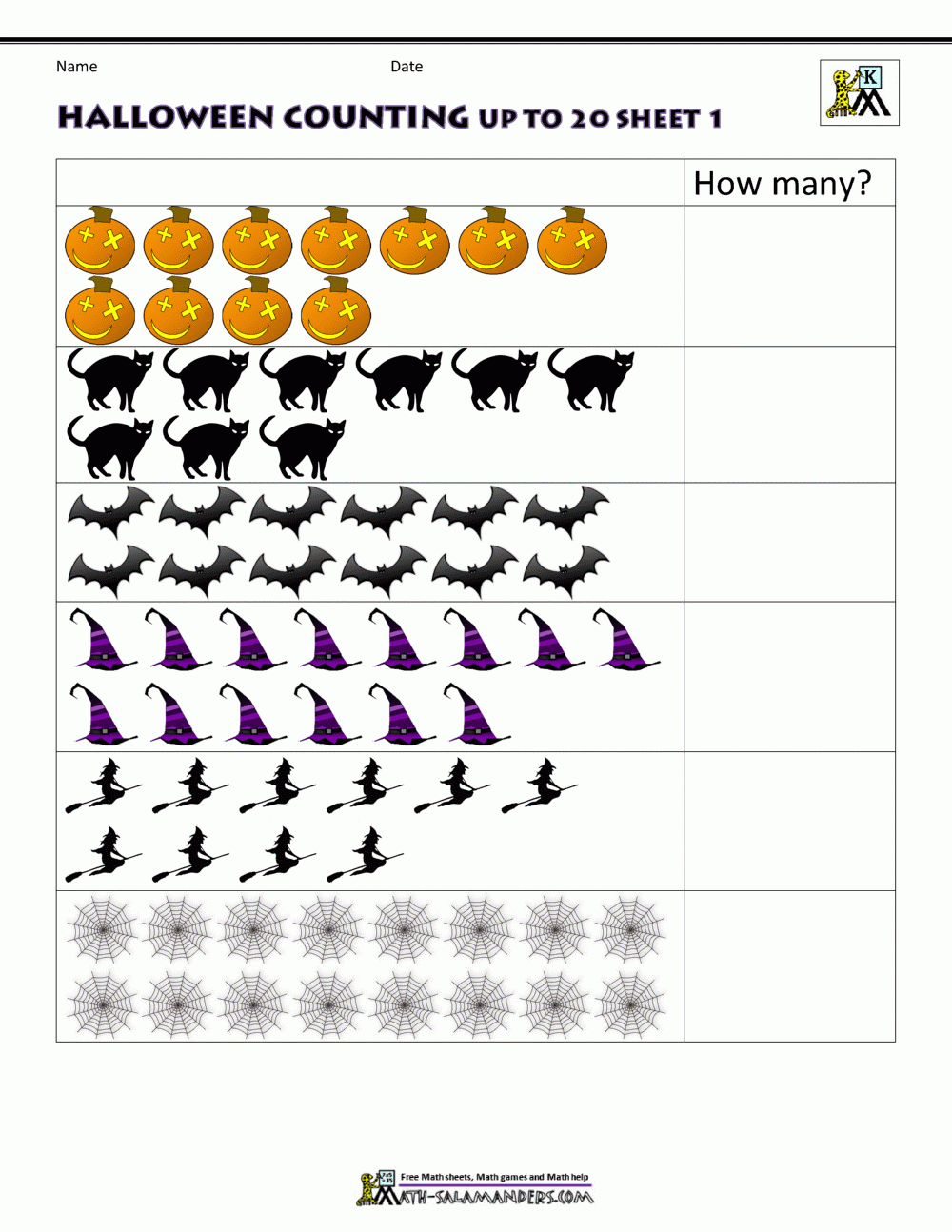 1St Grade Printable Halloween Worksheets