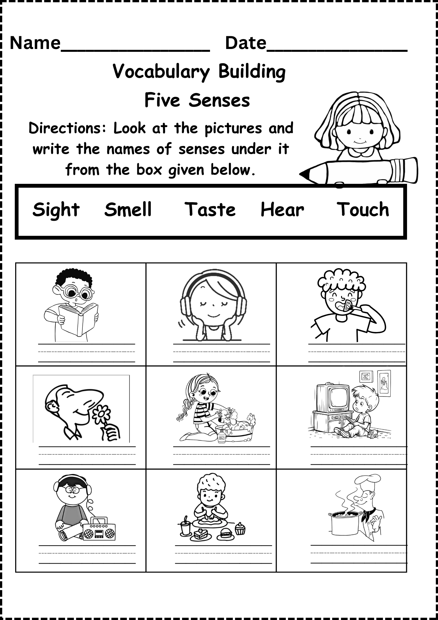 Five Senses Worksheets Free Printable