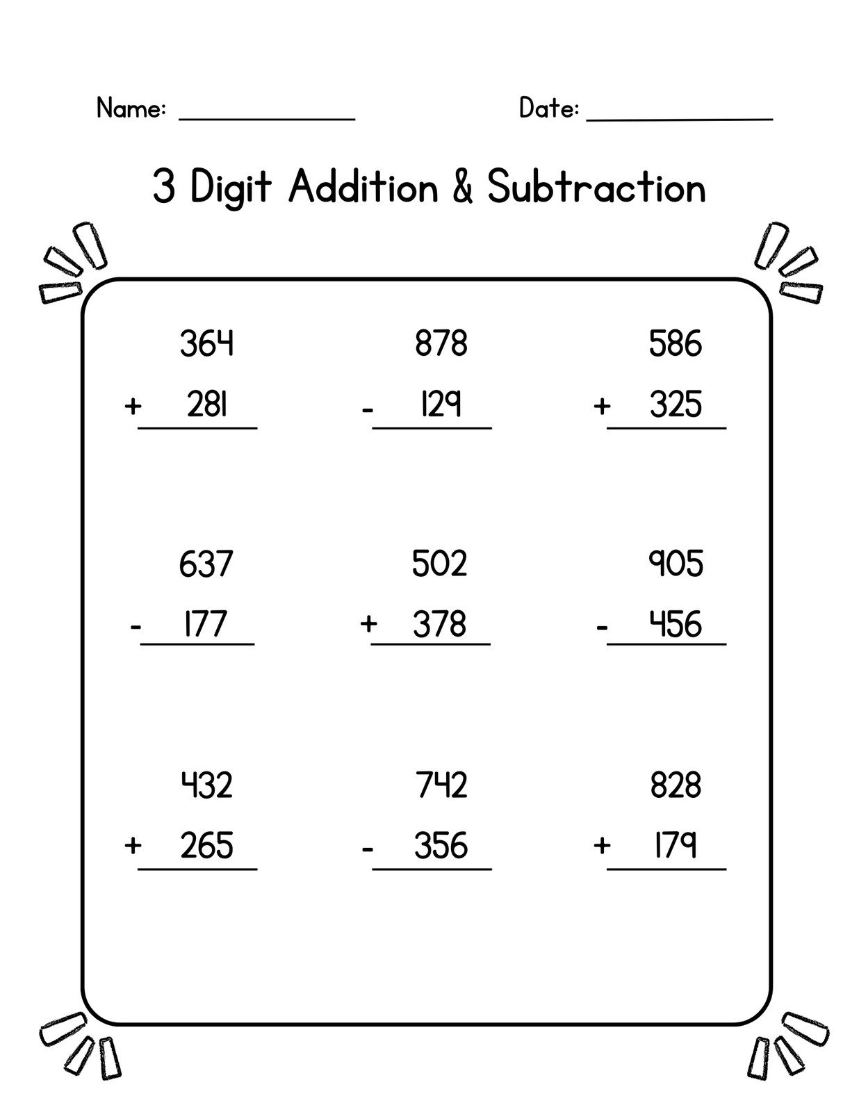 3 Grade Math Worksheets Printable