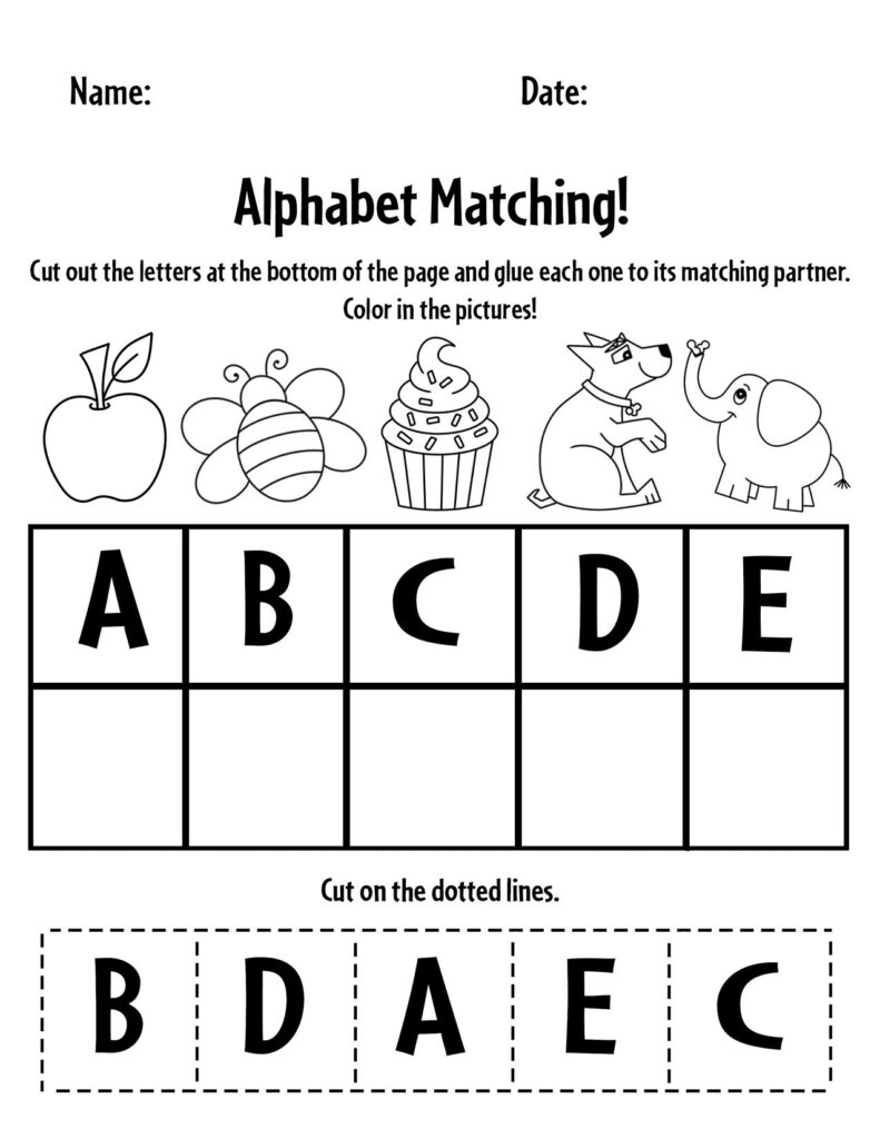 Abc Printable Worksheets For Pre-K
