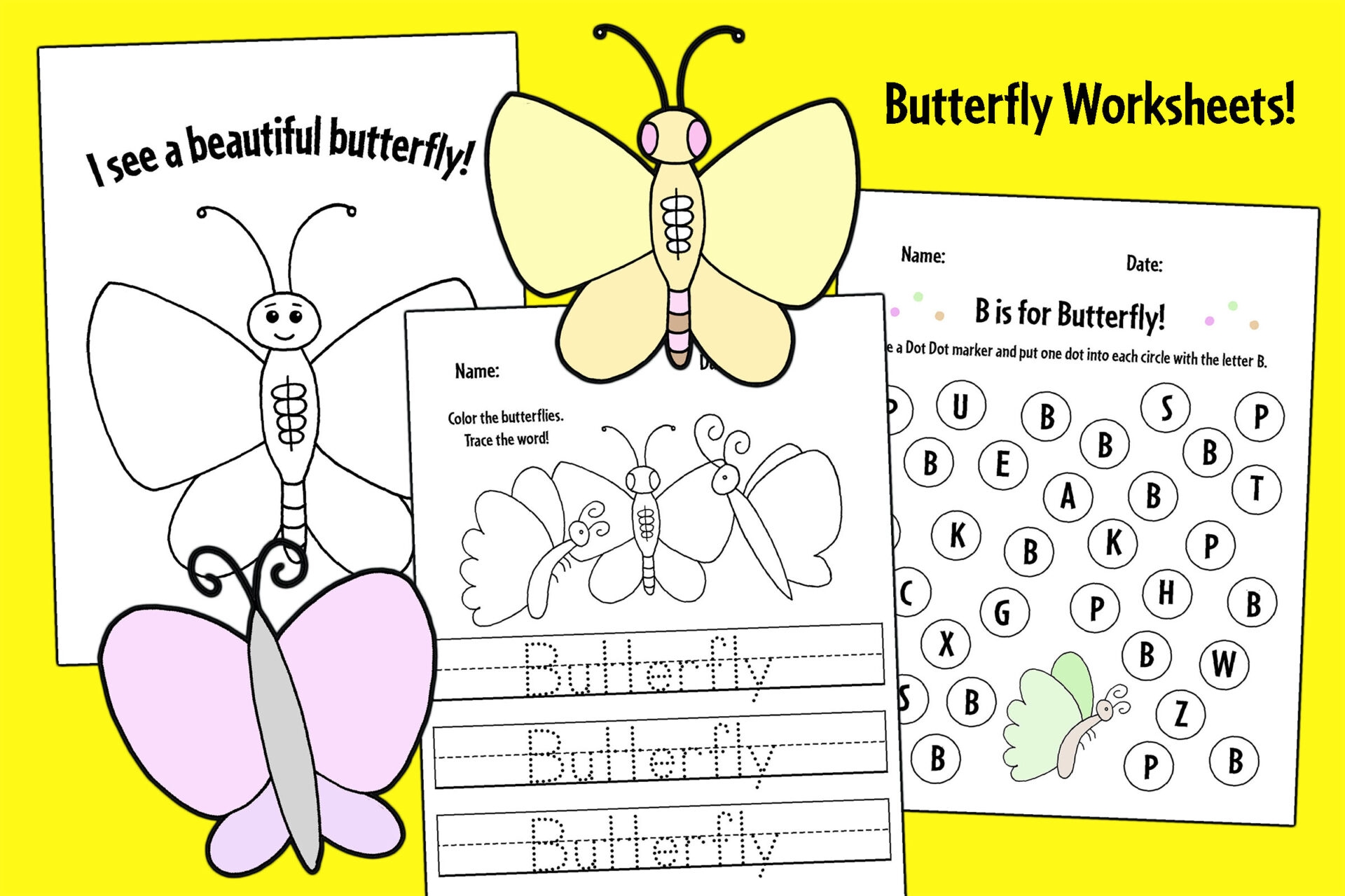 FREE Butterfly Worksheets The Hollydog Blog
