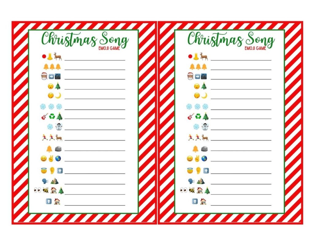 Christmas Carols With Emojis Worksheets Printable