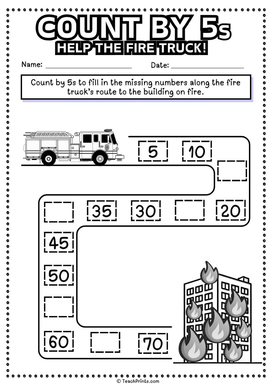 Free Count By 5s Worksheets Teach Prints