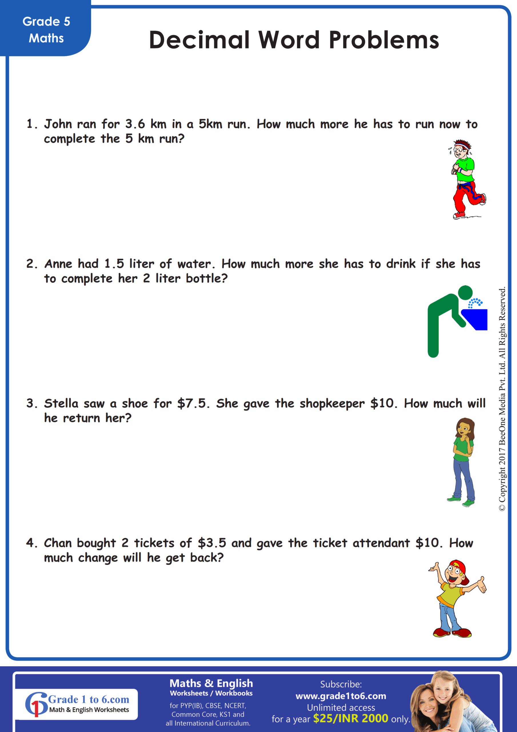Free Decimal Word Problem Worksheet Download Free Decimal Word Problem Worksheet Png Images Free Worksheets On Clipart Library