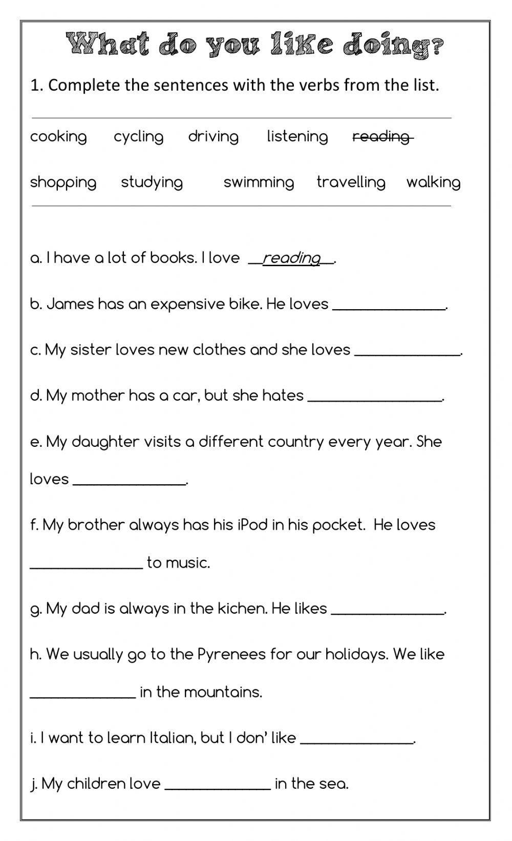 FREE Free Printable ESL Worksheet Beginner English Worksheets Library