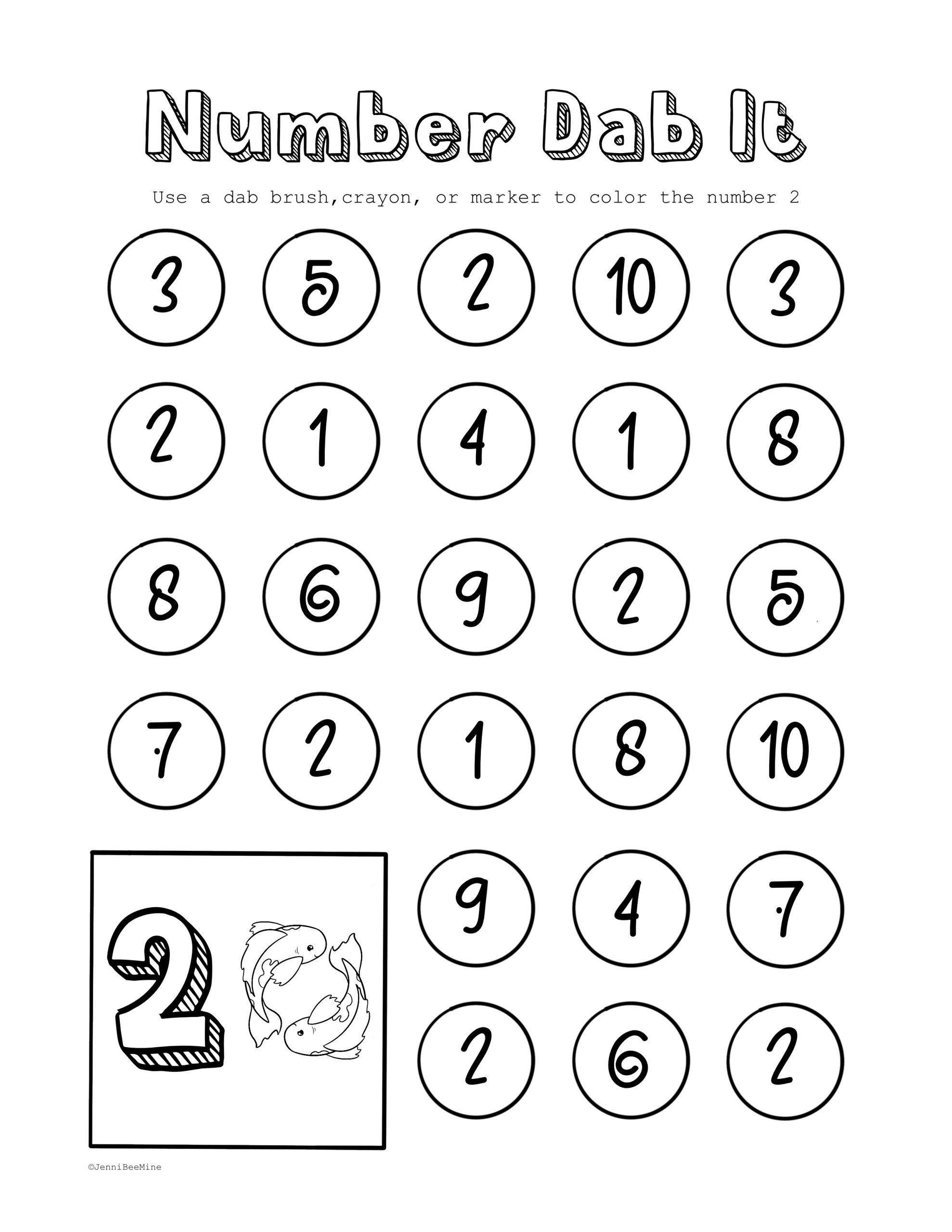 Age 2 Printable Number Worksheets