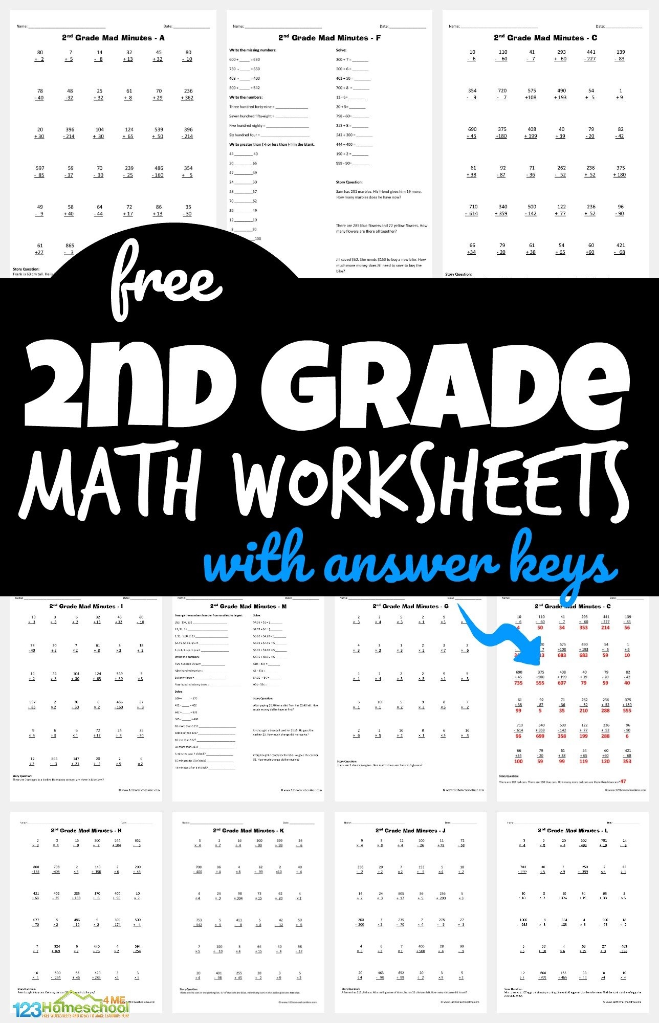 2 Grade Math Worksheets Printable