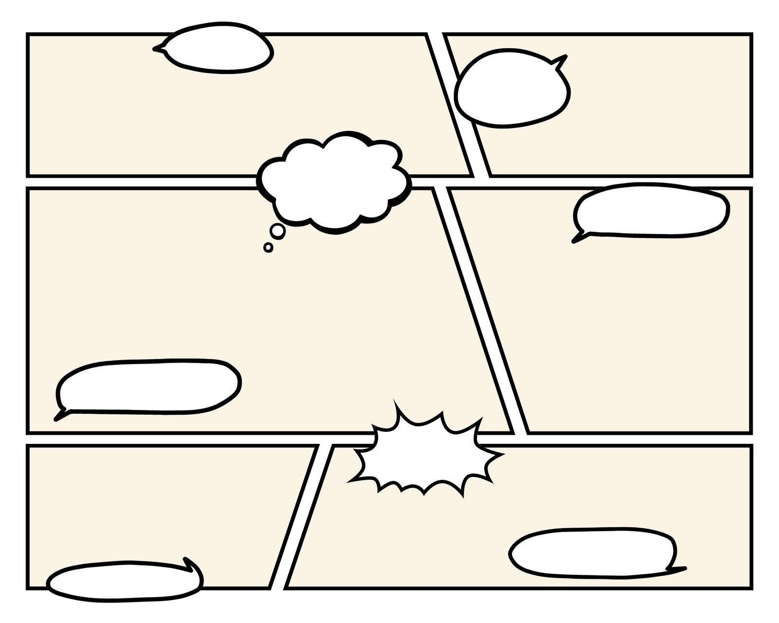 Cartoon Worksheets Printable Cartoon Layout Template