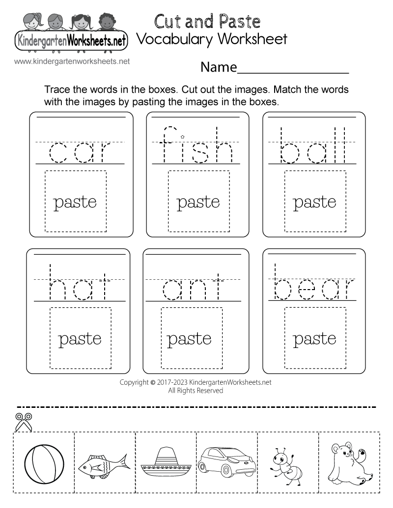 Cut And Paste Printable Worksheets