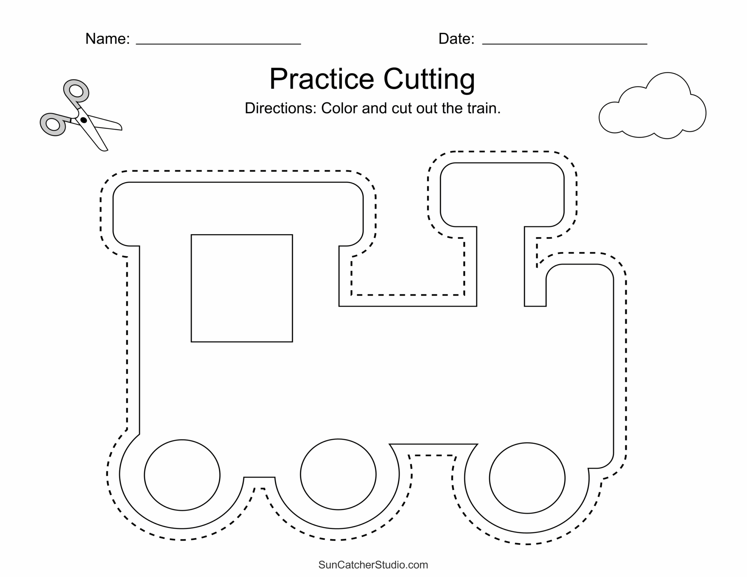 Cut Out Shapes Printable Cutting Worksheets