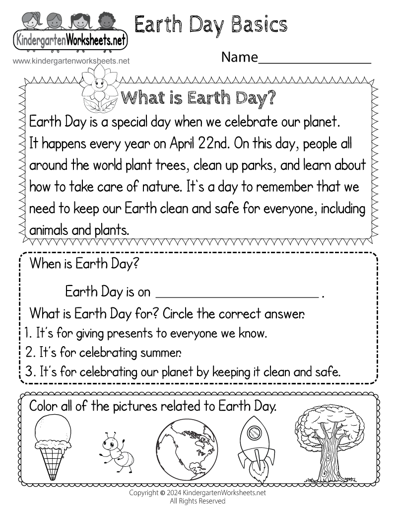Earth Day Worksheets Free Printable