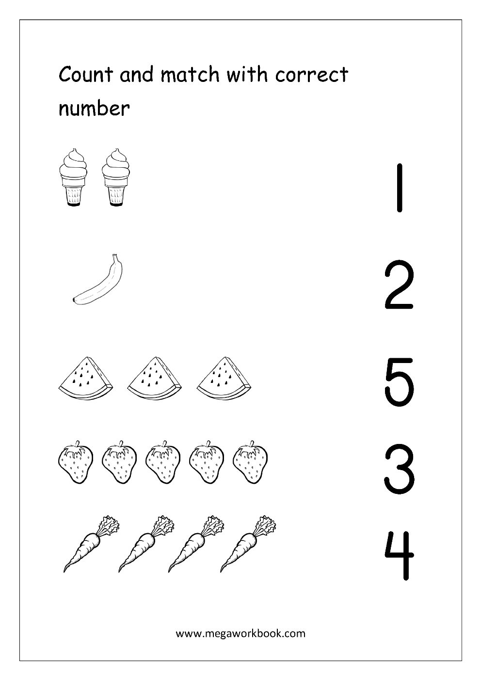Count And Match Printable Worksheets