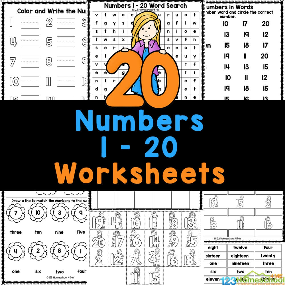 Counting To 20 Free Printable Worksheets