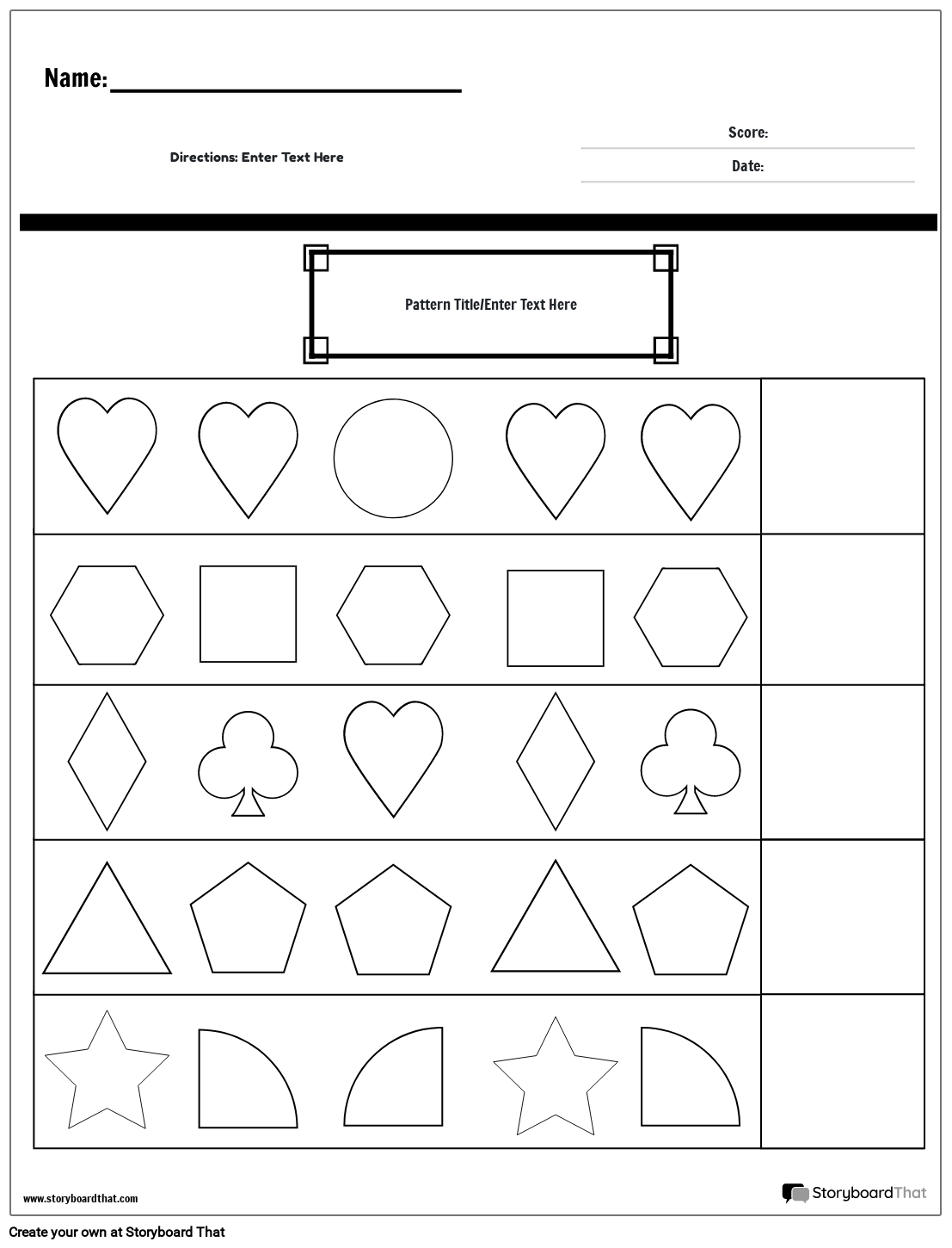 Kindergarten Patterns Worksheets Printable