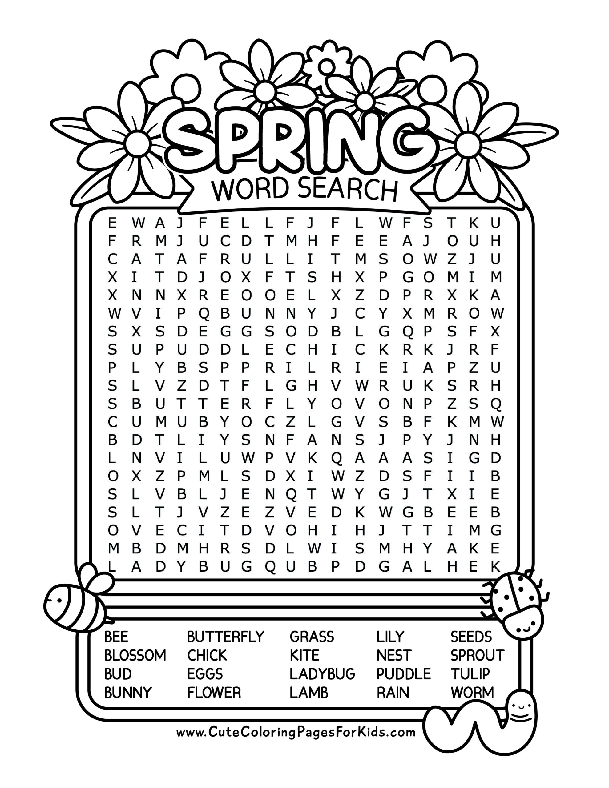 Free Printable Word Searches For Kids Cute Coloring Pages For Kids