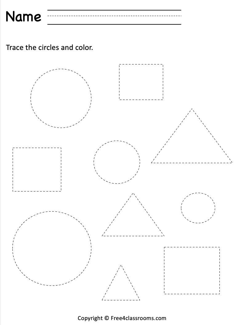 Free Shape Worksheet For Preschool Fine Motor Skills Free Worksheets Free4Classrooms