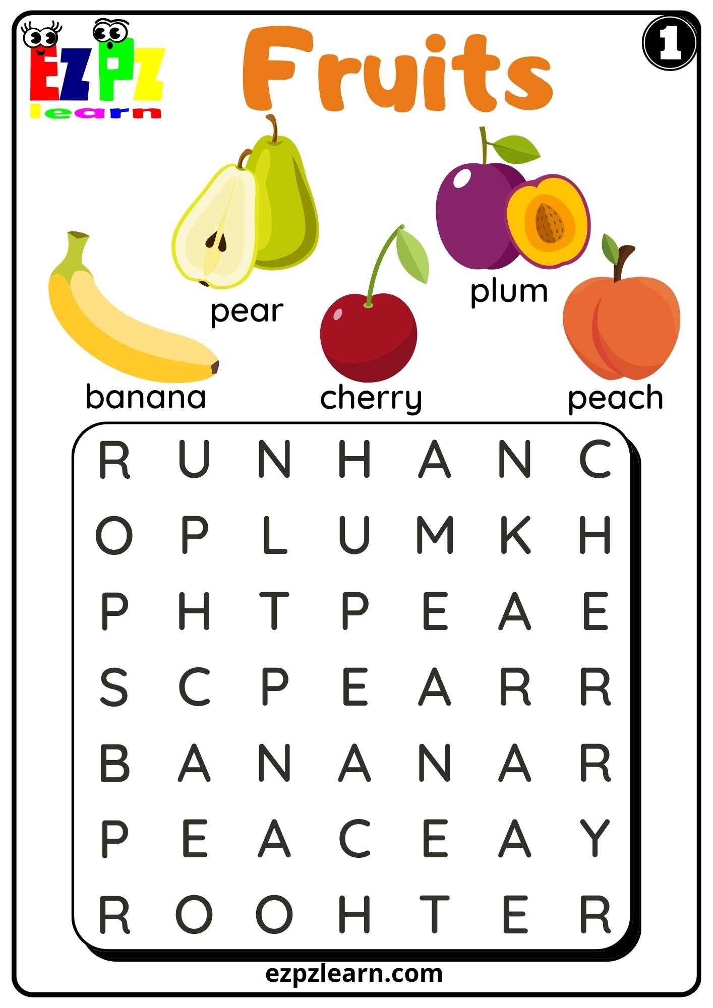 Esl Fruit Free Printable Worksheets For Kids