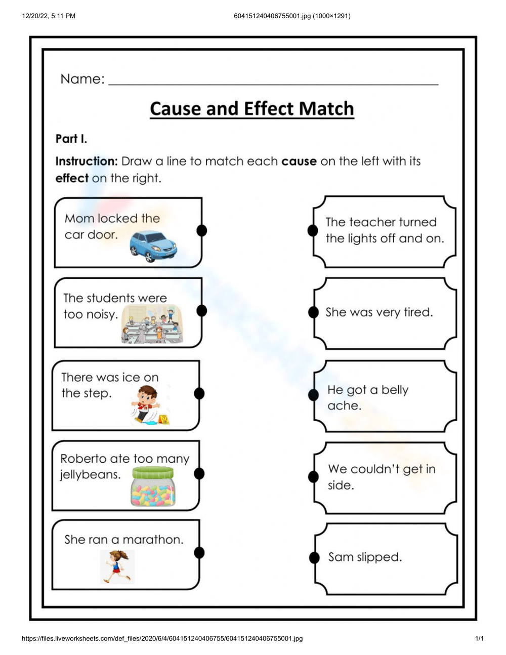 4Th Grade Cause And Effect Worksheets Printable