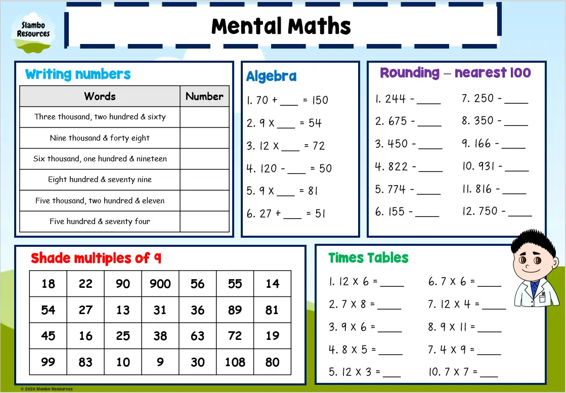 Everyday Mathematics Grade 4 Printable Worksheets