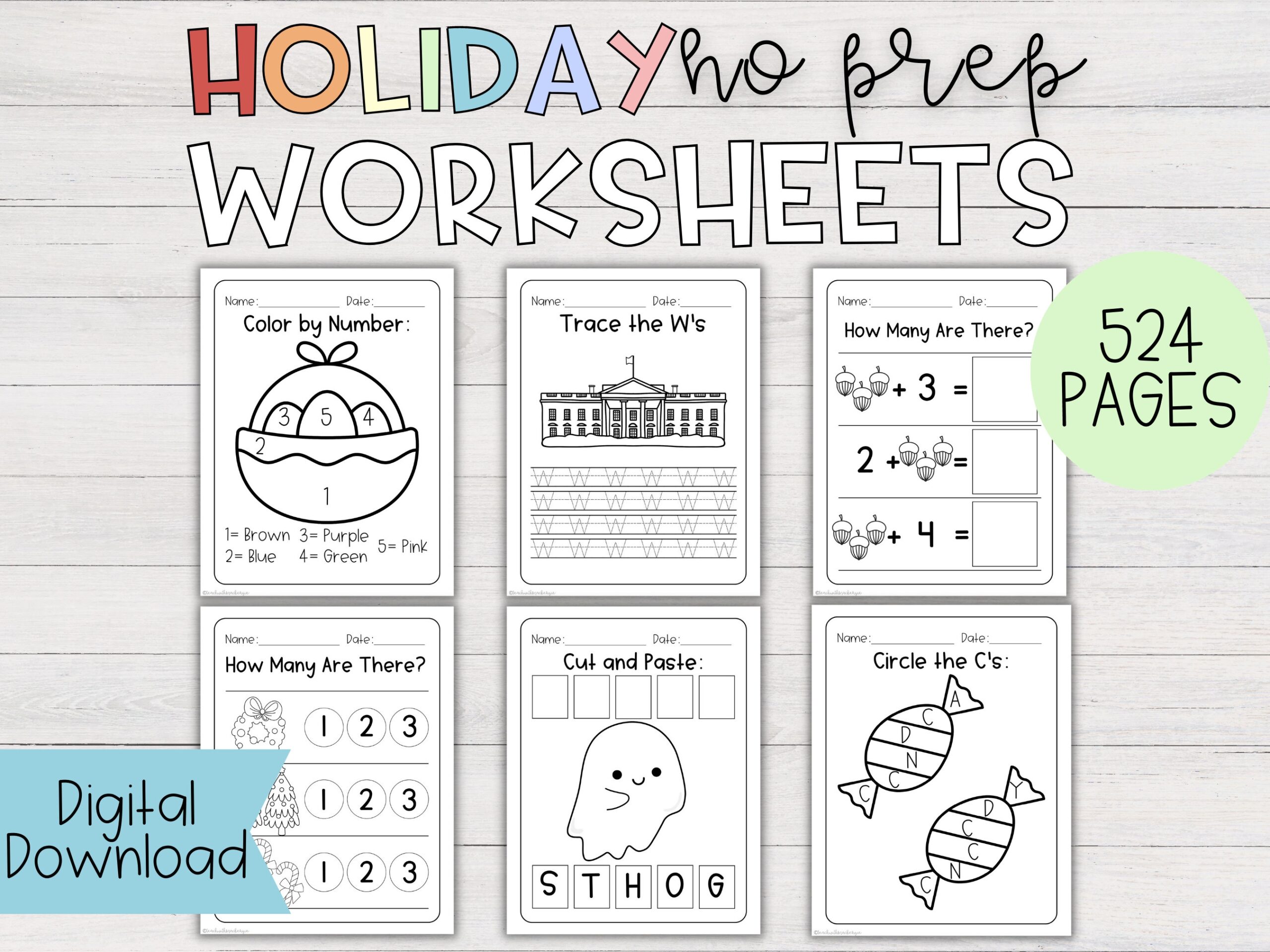 Kindergarten Holiday Worksheets Printable