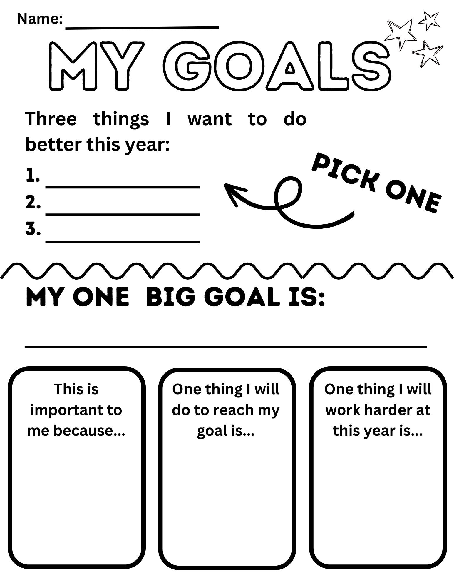 Kids Goal Setting Sheet Etsy