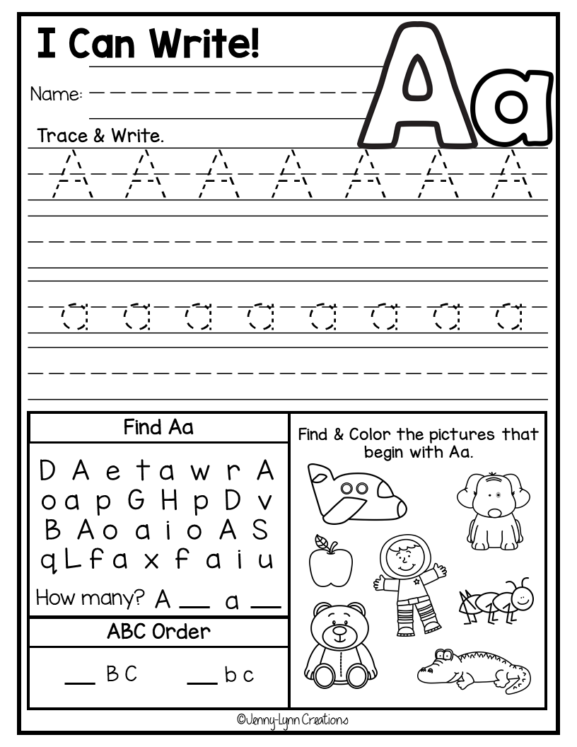 Abc Worksheets Abc Worksheets For Kindergarten Printable
