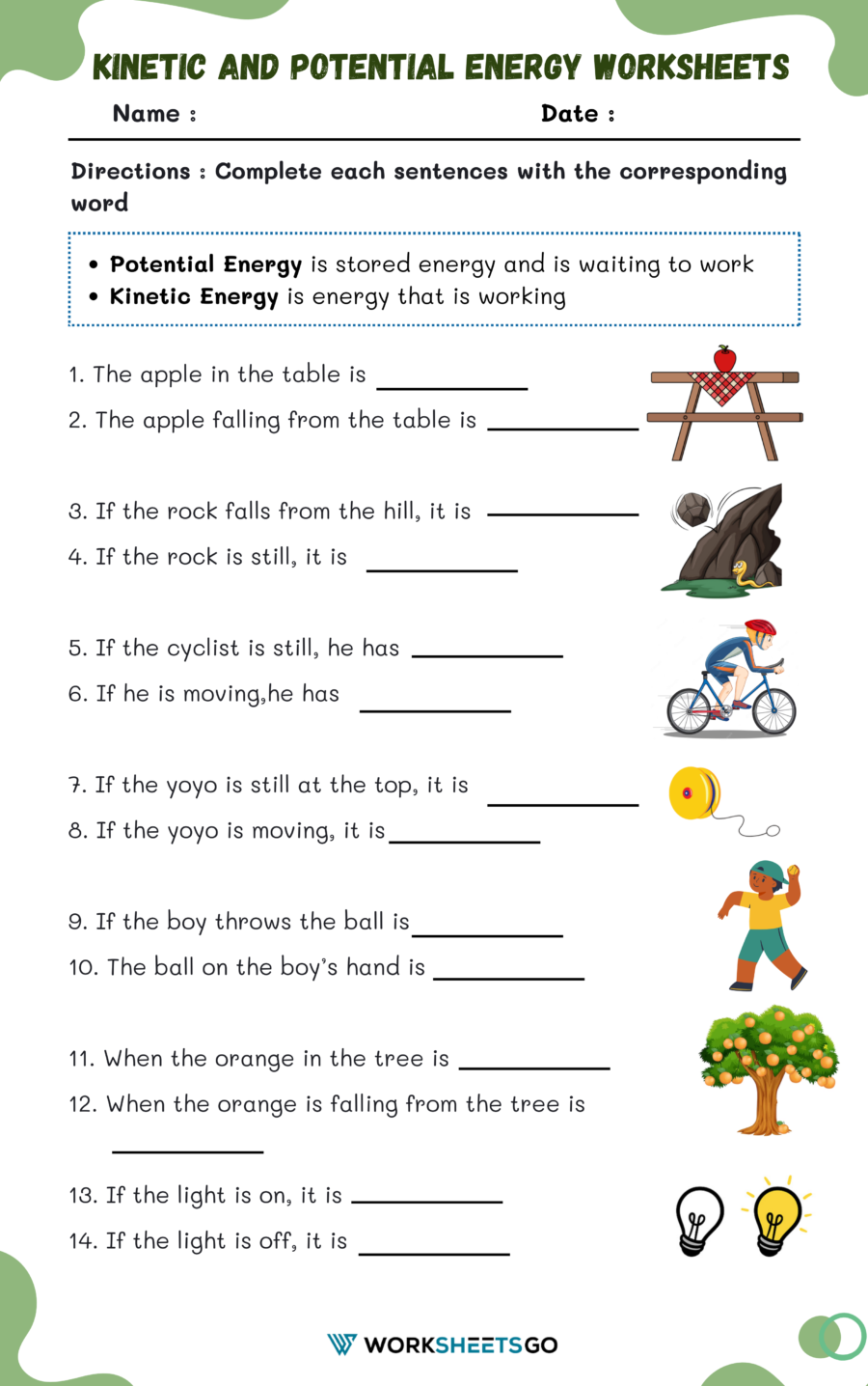 Kinetic And Potential Energy Worksheets WorksheetsGO