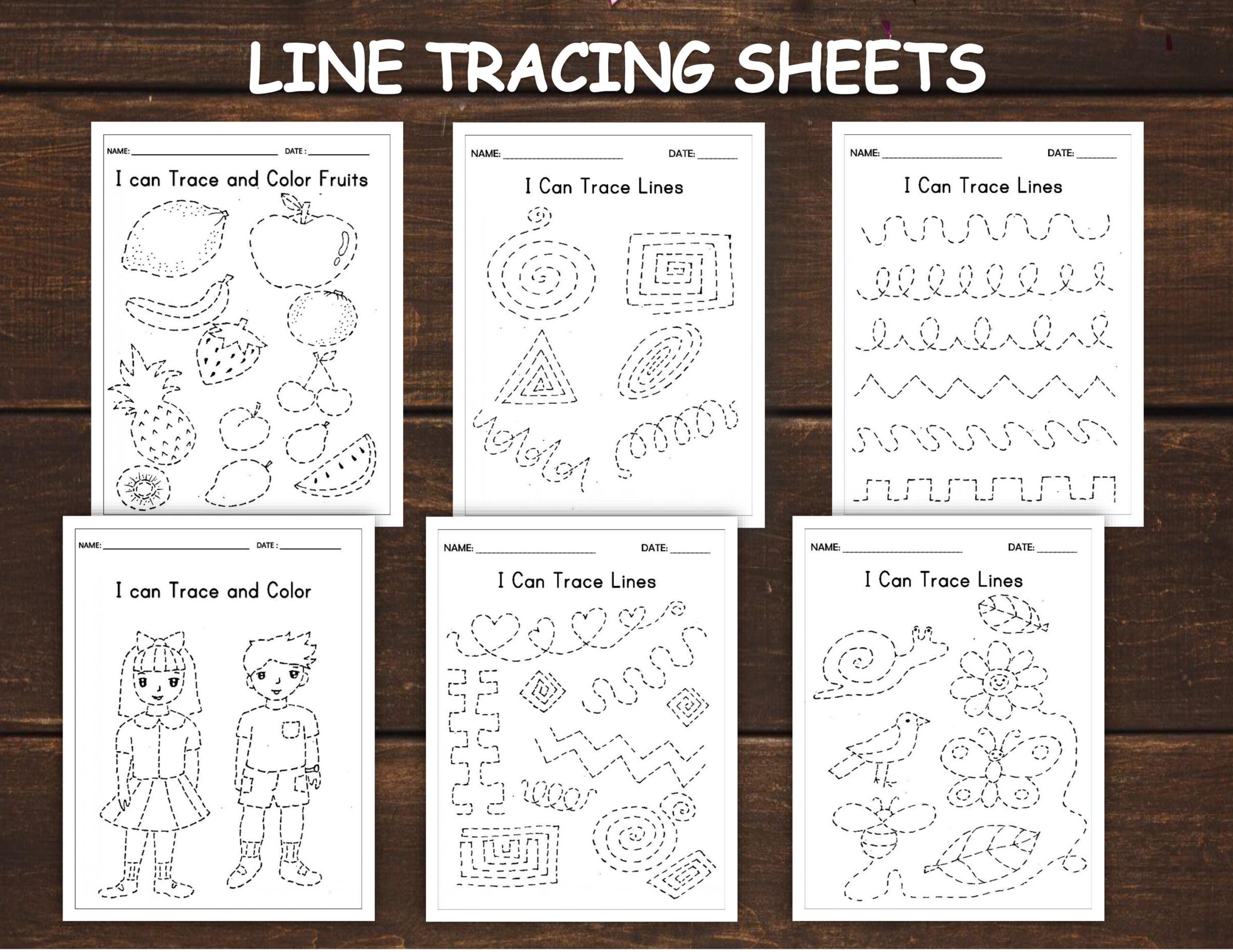 Line Tracing Worksheets For Kids Preschool Printables Preschool Worksheets Library