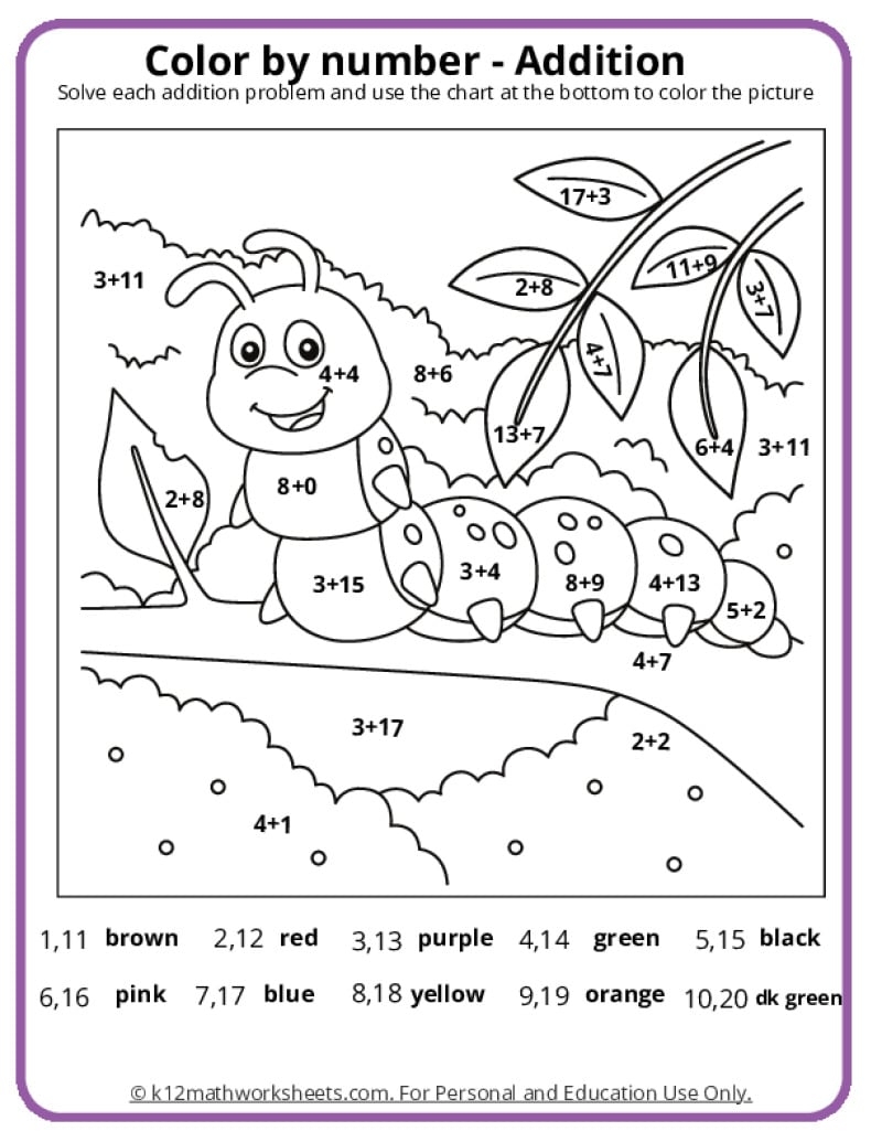 5Th Grade Math Coloring Printable Worksheets