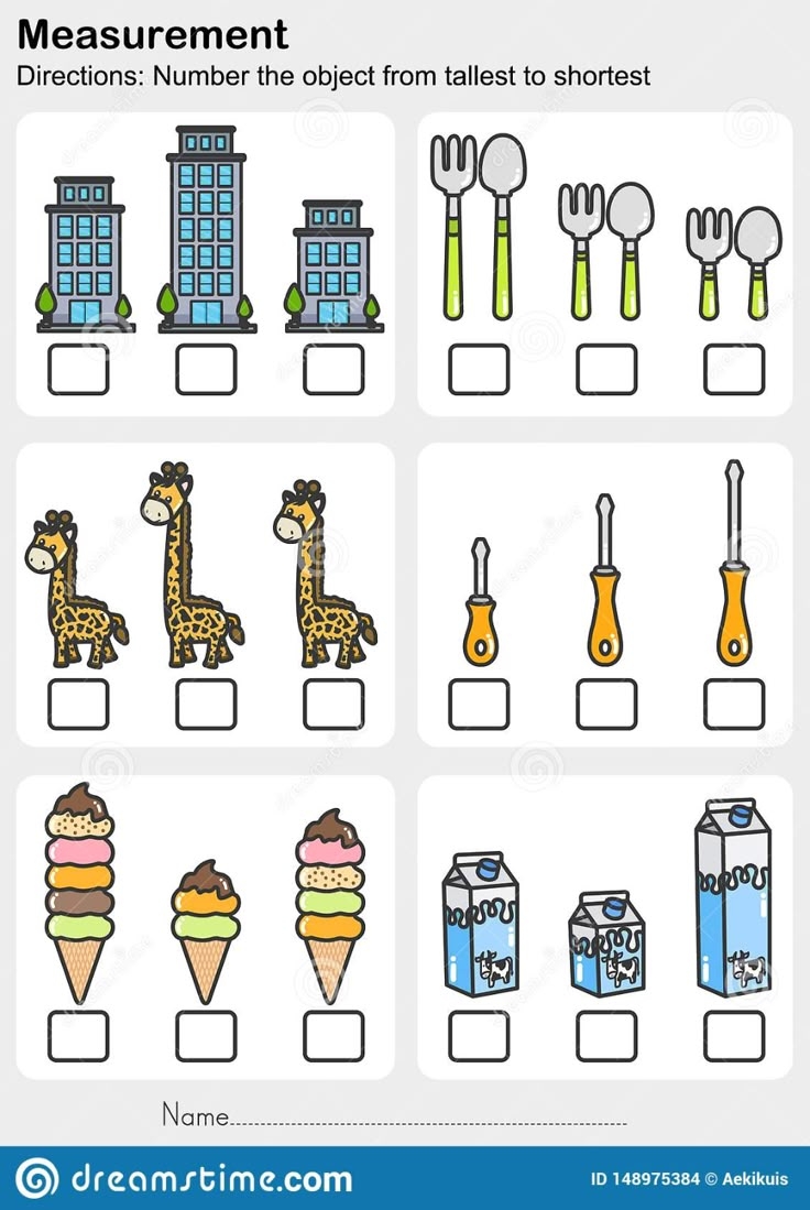 First Grade Tallest And Shores Worksheets Printable
