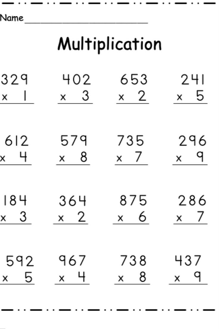 Multiplication 3 Digit By 1 Digit