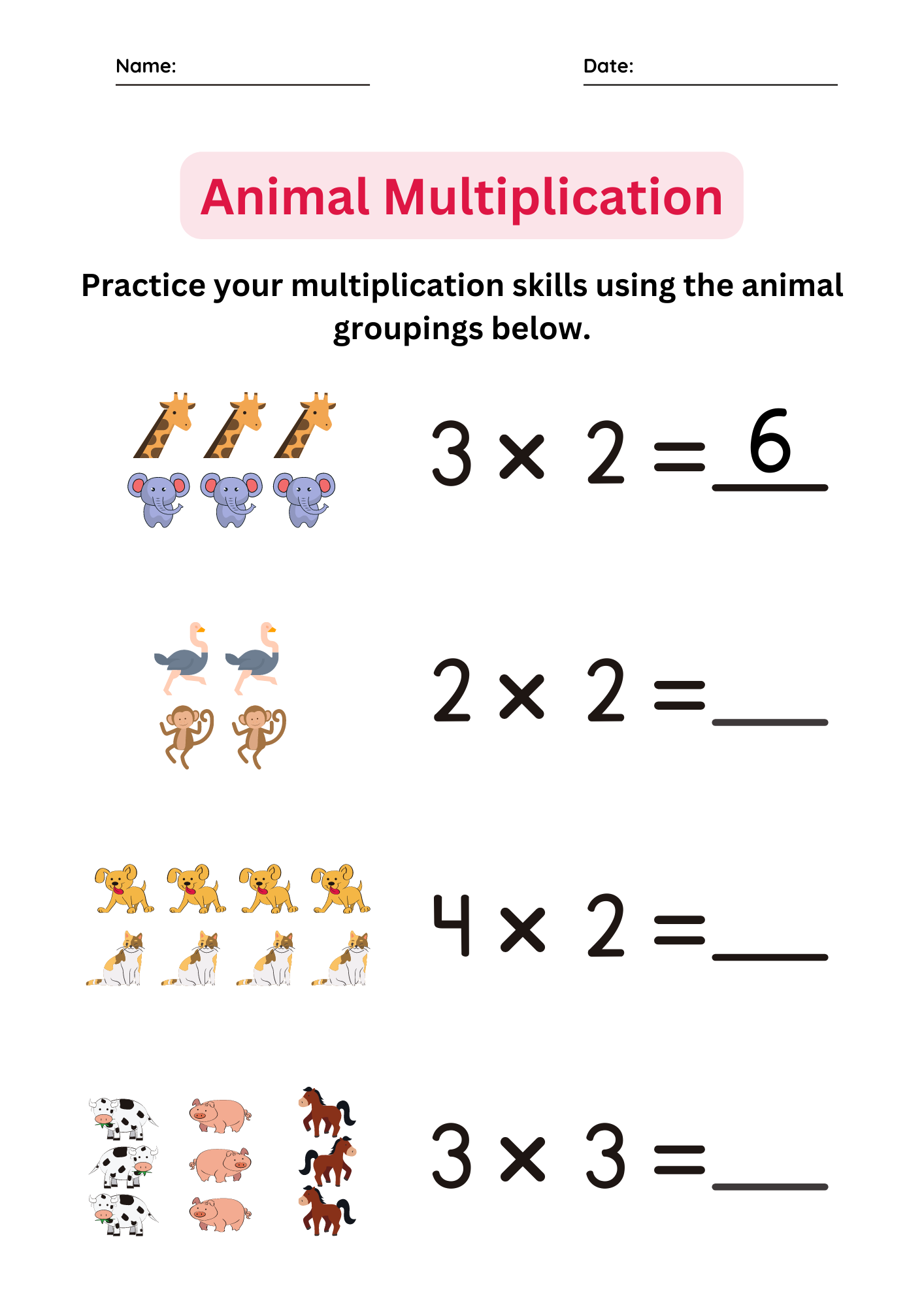 Basic Math Worksheets Multiplication 1St Grade Printable
