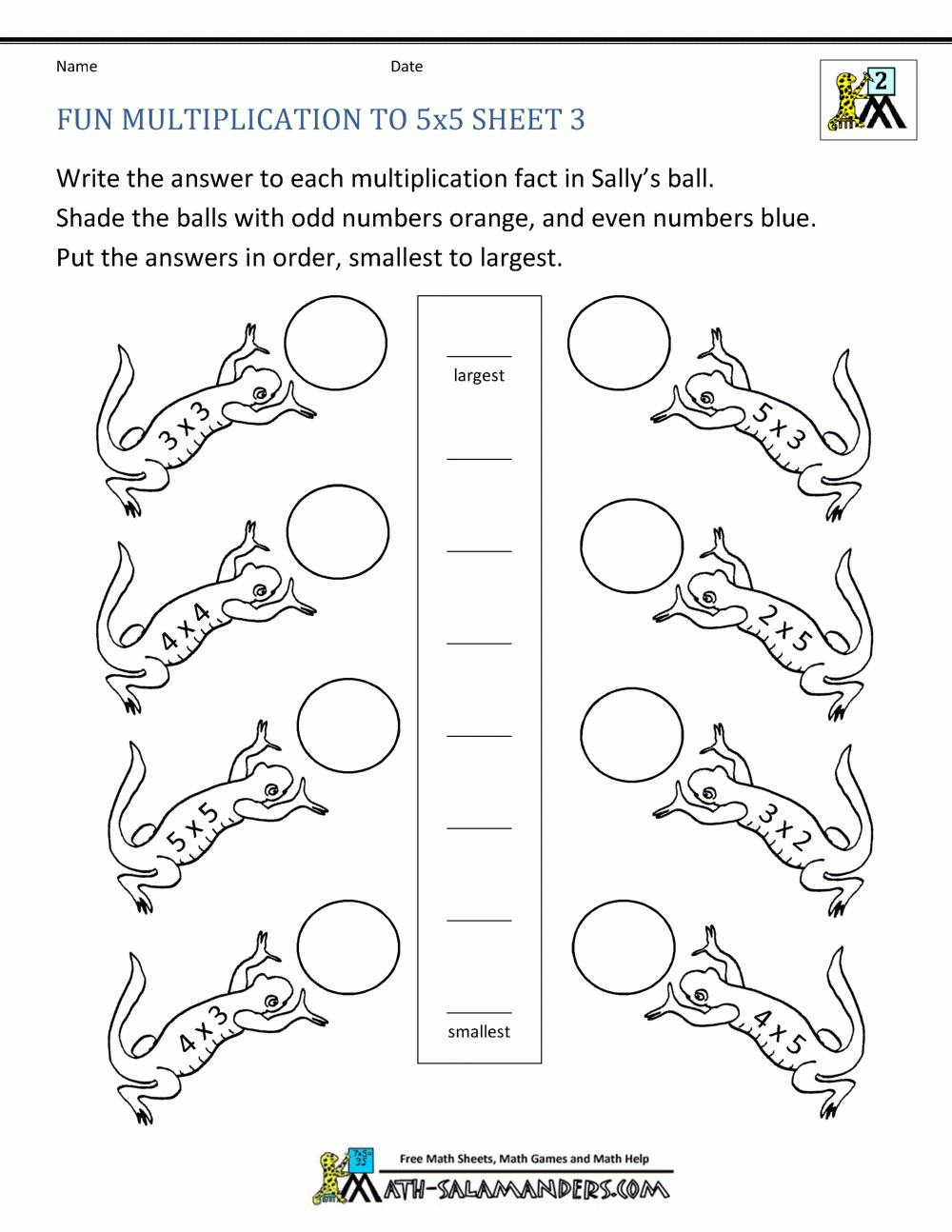 5 Multiplication Worksheets Fun Printable