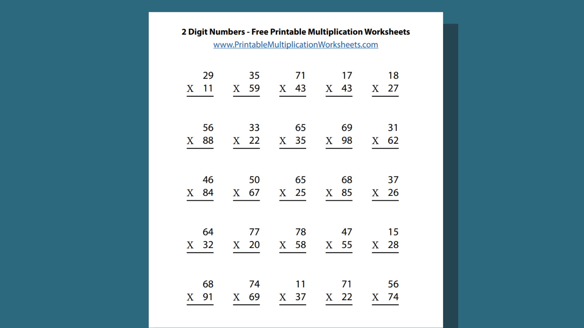 Double Digit Multiplication Worksheets Free Printable
