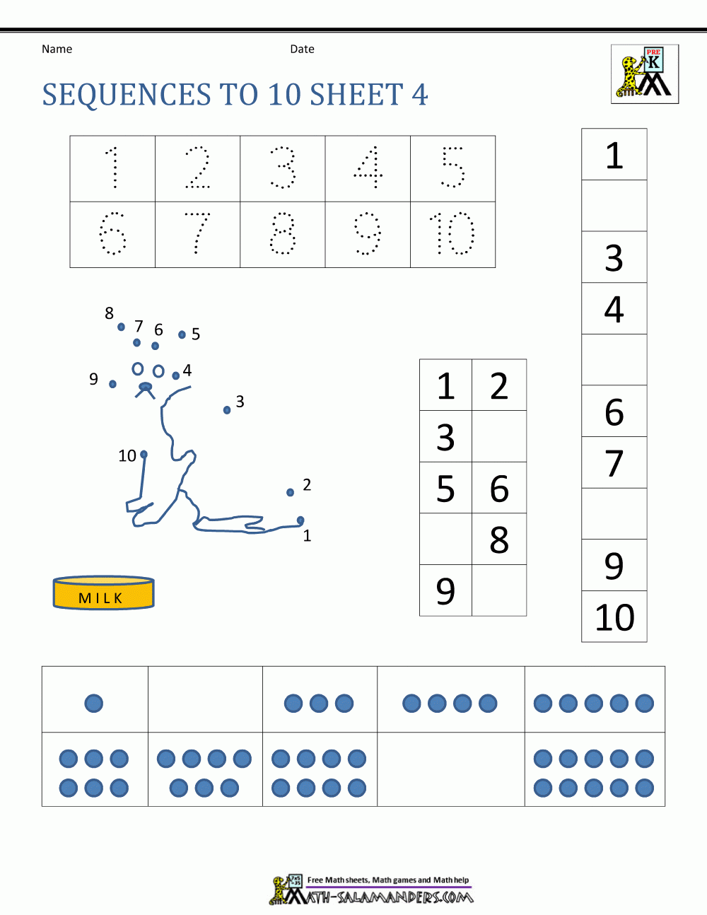 1St Grade Printable Number Sequence Worksheets