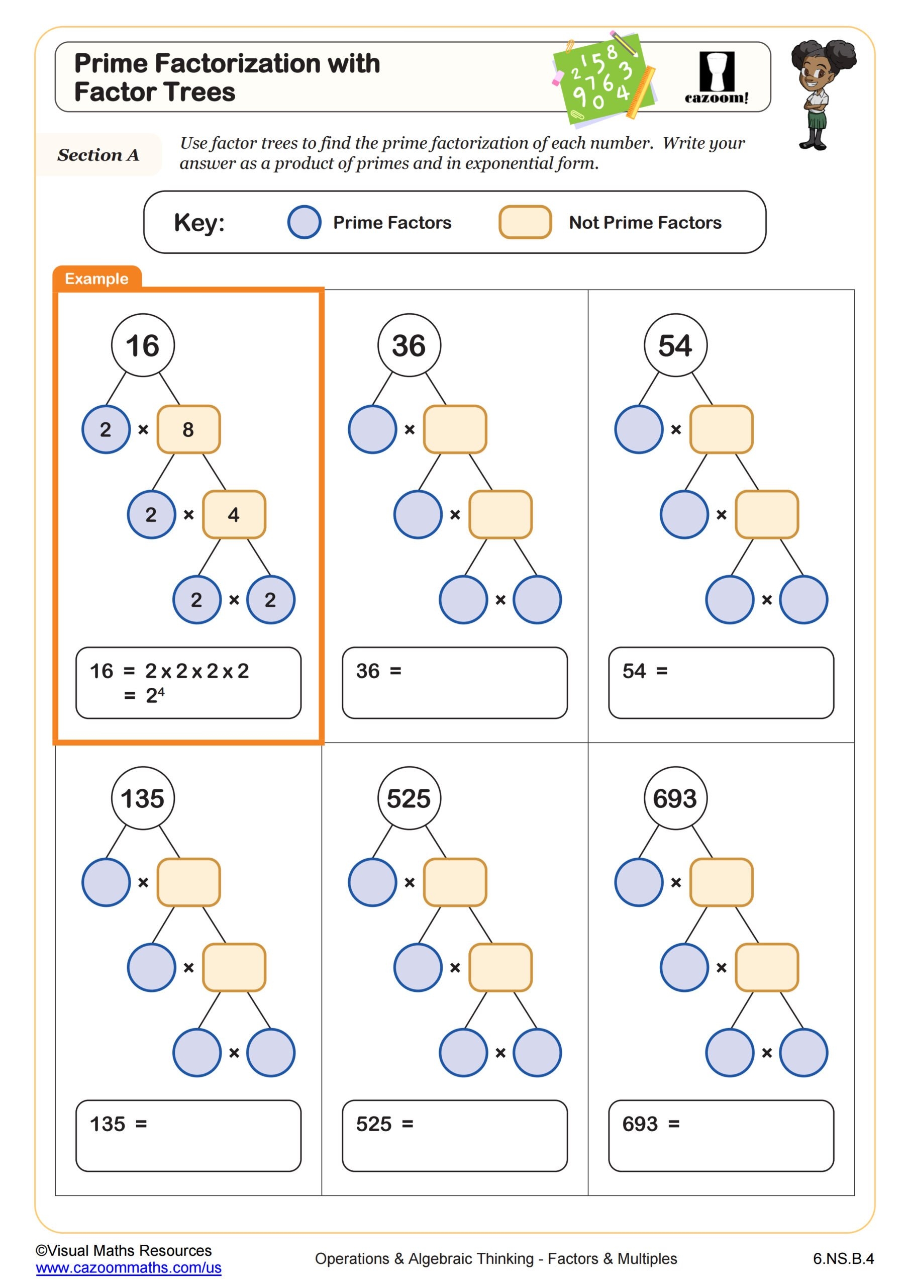 Factoring Prime And Composite Numbers Printable Worksheets