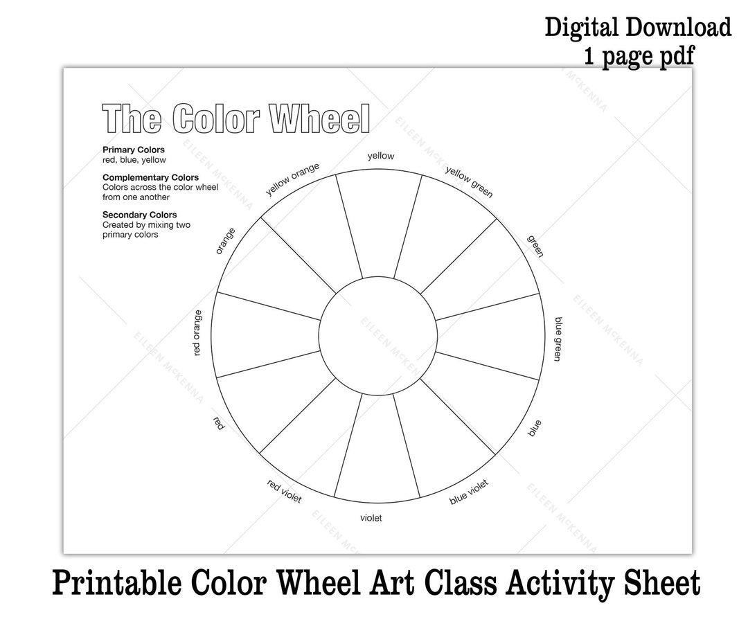 Blank Color Wheel Worksheets Printable