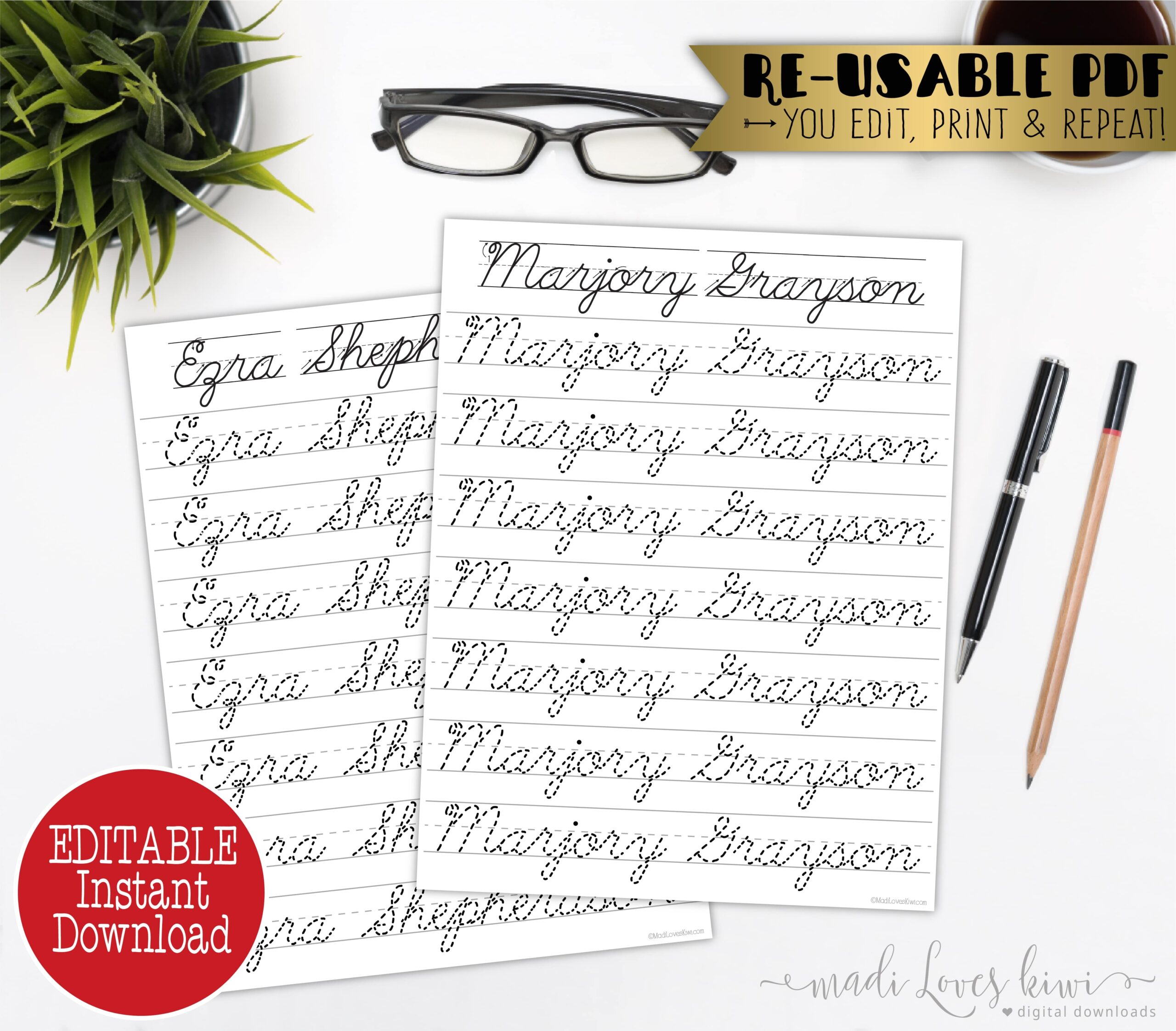 Cursive Handwriting Worksheets Name Free Printable