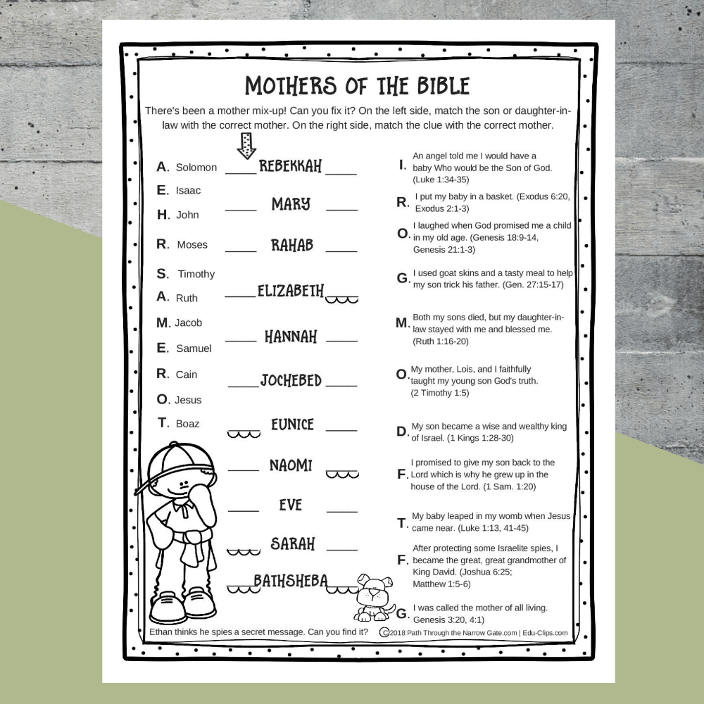 Bibical Printable Worksheets For 12 Year Olds