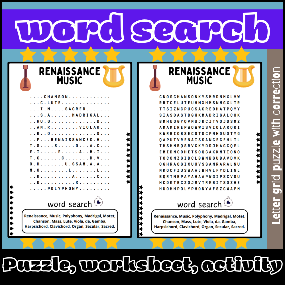 Elements Of Chanson Printable Worksheets